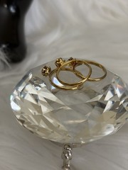 Deadstock New Old Stock Y2K Solitaire Ring Stacking Trio Hidden Adjustable Clasp
