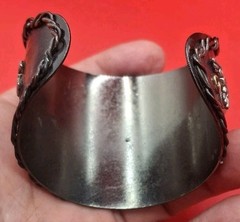 VTG MCM Handmade Bangle Copper Tone Skulls Angel Cross Heart Flowers bracelet