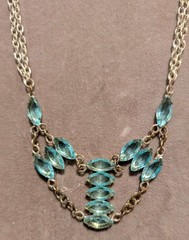 Aquamarine Open Back Silver necklace