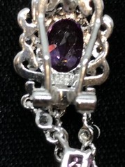Vintage 925 Sterling Silver Pink Topaz Cubic Zirconia Earrings