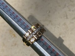 ✨🍂💛VINTAGE Stamped 925 STERLING SILVER 12K GOLD VERMEIL CZ Pavé Baguette Ring✨