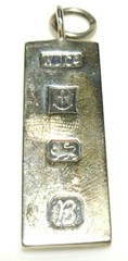 STERLING SILVER ENGLISH INGOT DOG TAG PENDANT JUBILEE FOB BAR COLLECTOR LOT 10