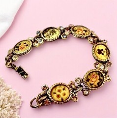Maximal Art Collector Bracelet John Wind Various Flowers Goldplated
