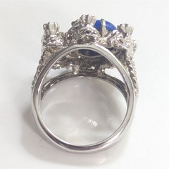 Vintage Estate 18k White Gold HGE Uncas Ring Star Rhinestone Ring