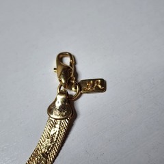 Vintage Lady Remington Signed “LR” Necklace Yellow Gold Plated Floral Design 18″