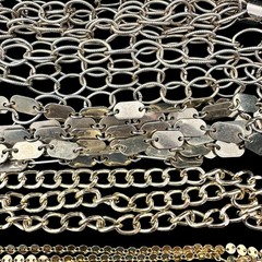 Gold Tone Chain Necklace Lot Mixed Metal Vintage Modern Chunky Chains 10pc