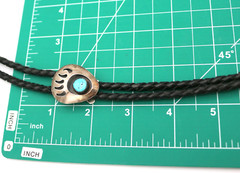 Vintage Navajo Native American Indian Turquoise Sterling Silver Bolo Tie