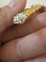 MMA Metropolitan Museum of Art Gold Tone Fish Brooch ( Missing A Rhinestone)