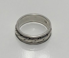 Vintage 925 Sterling Silver Spinner Rope Band Ring Size 7.75