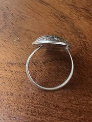Nice NAVAJO STERLING SILVER TURQUOISE CORAL RING OLD PAWN SIZE 5.5