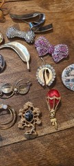 Lot Of 20 Costume Brooch Pin Rhinestone Jewelry Some Vintage