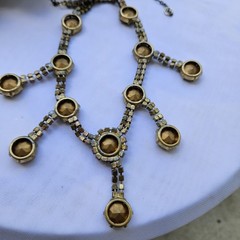 1940s RARE HOBE FIVE PENDANT PURPLE HEAD- LIGHT ORIGINAL COND FESTOON NECKLACE