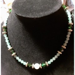 Multicolored Crystal Glass Bead Necklace Faux Pearl