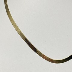 Herringbone Chain Necklace Flat Flexible Links Shiny Classic Lobster Collar 18″