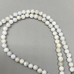 Dainty Stone Necklace White Opaque Gemstone Mini Bead 4.2mm Collar Chakra 19″