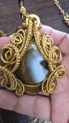 5 Handmade Egyptian Wire Wrapped Brass Gemstone Necklaces – $750+ Retail