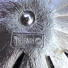 TRIFARI Brooch Pin Flower Floral Burst signed – silvertone relief 2.25″ diameter