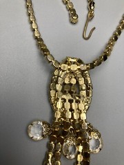 Rhinestone Necklace Crystal Waterfall VTG Beaded Statement 1960s 15.5in Stunning