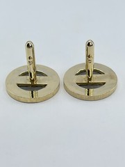 Vintage Buffalo Nickel mens cufflinks five cents gold tone textured and polished