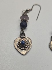antique-style sterling silver heart Dangle earrings Women’s Jewelery