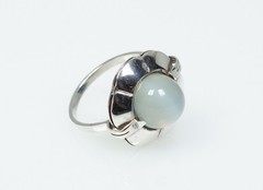 835 Silver – Antique Art Nouveau Ring – Moonstone