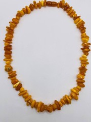 Vintage necklace Natural Amber Egg Yolk Baltic Beads