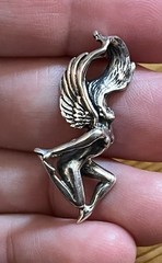 Vintage Goddess Angel Nymph Fairy Pendant Sterling Silver Beautiful