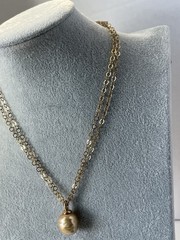 NWT Vtg Majorica 925 Sterling & Gold Baroque Pearl Multi Strand Necklace 18”