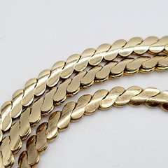 Serpentine Style Shiny Gold Tone Chain Necklace Womens Mens Vintage 24 inch