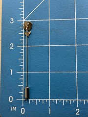 Vintage Turquoise Inlay Flower Stick Pin Silver Tone