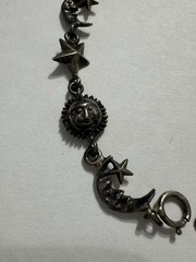 Vintage Sterling Silver 925 Sun Moon Star Link Bracelet