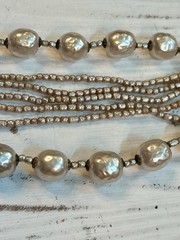 Vintage MIRIAM HASKELL Faux Baroque +Seed Pearl Multi Strand Necklace Signed WOW