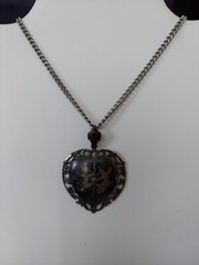 Siam Sterling Silver Pendant and Earrings Set Vintage Patina