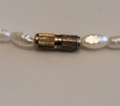 Vintage Faux Rice Pearl Necklace – 22″ Mid Century Summer Strand – Ivory White C