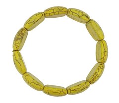 VINTAGE YELLOW BLACK BROWN MATRIX STRETCH 3/4″ WIDE BRACELET