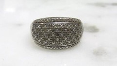 Vintage Sterling Silver .185ctw Diamond Band Ring ~ Size 6.75 ~ 6.2g ~ 7-H405