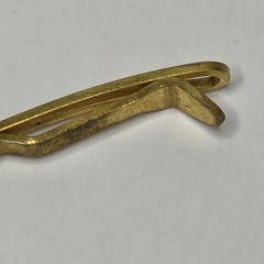 Vintage Heraldic Gold Tone Collar Bar Pin Tension Clip – Mid Century Traditional