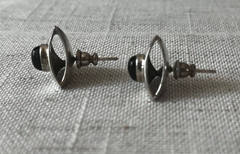 Vintage Silver and Black Onyx Earrings Art Deco …
