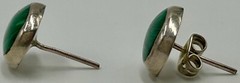 Vintage TF-26 925 Sterling Silver Malachite Earrings Made In Mexico