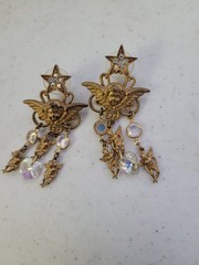 Magical vintage 1980s Kirks Folly brilliant golden faceted Aurora Borealis…