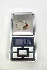 VTG Sterling Silver Baltic Amber Ring Flower V-8 Designer Valerio Size 11.75
