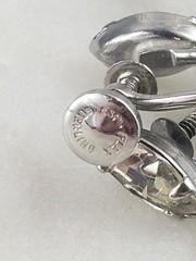 Espo Vintage Sterling Silver Flex 9mm Rhinestone Screw On Earrings 4.7 Grams