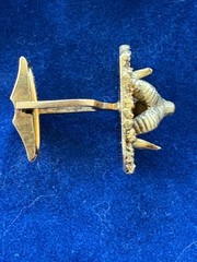 VINTAGE (SINGLE) ALASKAN RAM’S HEAD CUFF LINK 10K GOLD/NATURAL GOLD NUGGETS
