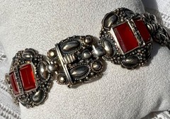 Antique 1906-1910 THEODOR FAHRNER Carnelian & 935 Sterling Silver Bracelet