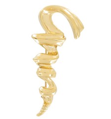 Tona Abstract Spiral Ribbon Gold Tone Pin Brooch 3 7/8″