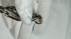 Lanvin Paris Gunmetal Color Clear Huge Crystal Drop Dangle Clip on Earrings