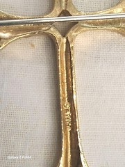 Beautiful Large Marked JOMAZ Gold Tone Cross Jade Tips