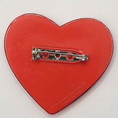 10 Heart Brooch Pins Various Materials Vintage 1980s to 1990s Colorful Whimsical