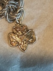 Vintage WWI US Navy Anchor Charm Bracelet Sterling Silver Sweetheart Mom 10k Gf