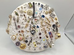 Lot of Small singles Rhinestone Earrings Post Pierced back Clear & multicolor